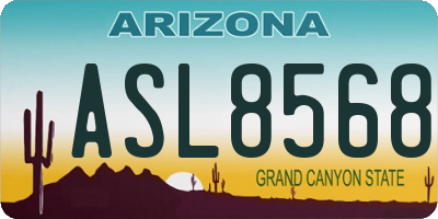 AZ license plate ASL8568