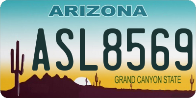 AZ license plate ASL8569