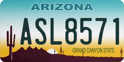 AZ license plate ASL8571