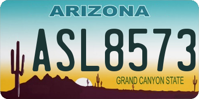 AZ license plate ASL8573