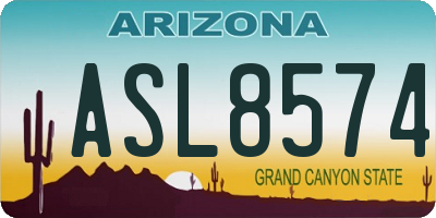 AZ license plate ASL8574