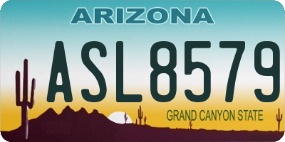 AZ license plate ASL8579