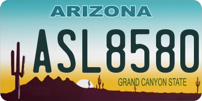 AZ license plate ASL8580