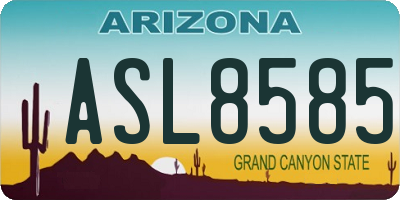 AZ license plate ASL8585