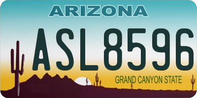 AZ license plate ASL8596