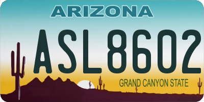 AZ license plate ASL8602