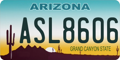 AZ license plate ASL8606