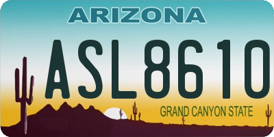 AZ license plate ASL8610