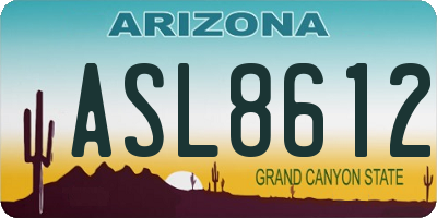 AZ license plate ASL8612