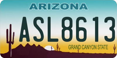 AZ license plate ASL8613