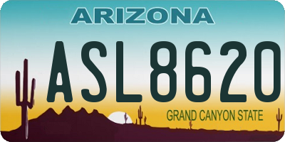 AZ license plate ASL8620