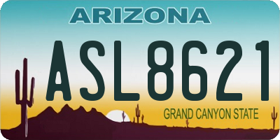 AZ license plate ASL8621