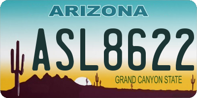AZ license plate ASL8622
