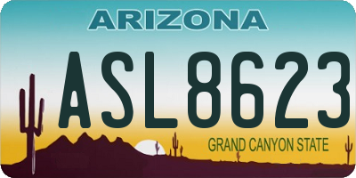 AZ license plate ASL8623