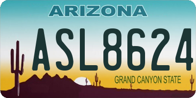 AZ license plate ASL8624