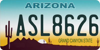 AZ license plate ASL8626
