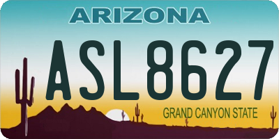 AZ license plate ASL8627