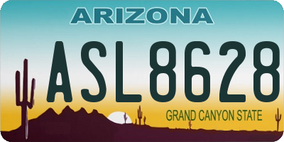 AZ license plate ASL8628