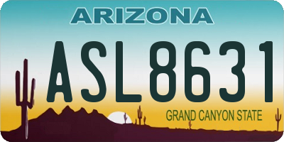 AZ license plate ASL8631