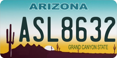 AZ license plate ASL8632