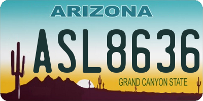 AZ license plate ASL8636