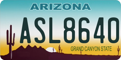 AZ license plate ASL8640