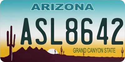 AZ license plate ASL8642