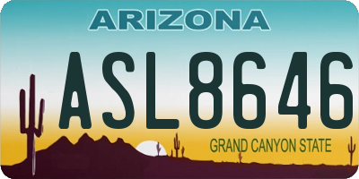 AZ license plate ASL8646