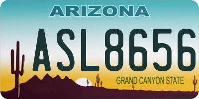 AZ license plate ASL8656