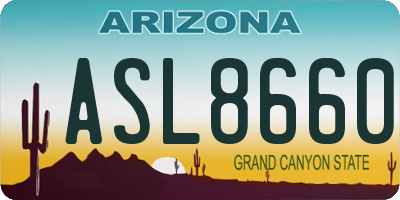 AZ license plate ASL8660