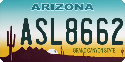 AZ license plate ASL8662