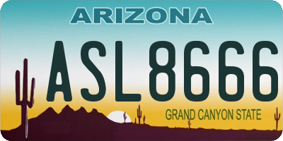AZ license plate ASL8666