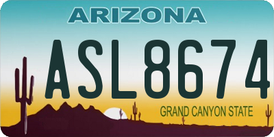 AZ license plate ASL8674