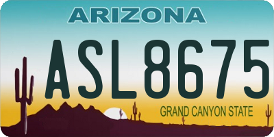 AZ license plate ASL8675