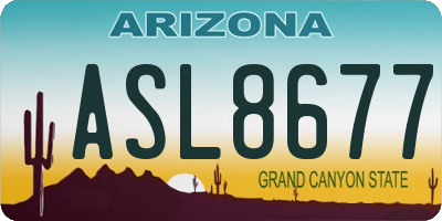 AZ license plate ASL8677