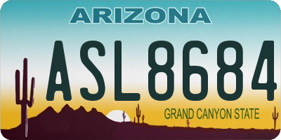 AZ license plate ASL8684