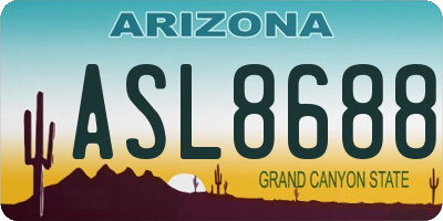 AZ license plate ASL8688