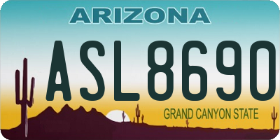 AZ license plate ASL8690