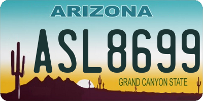AZ license plate ASL8699
