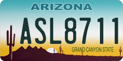AZ license plate ASL8711