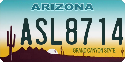 AZ license plate ASL8714