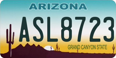 AZ license plate ASL8723