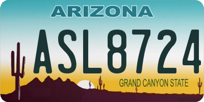 AZ license plate ASL8724