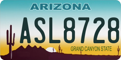 AZ license plate ASL8728