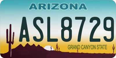 AZ license plate ASL8729