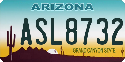 AZ license plate ASL8732