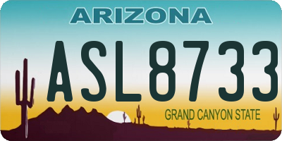 AZ license plate ASL8733
