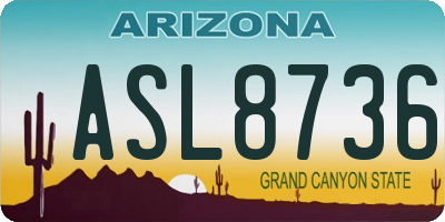 AZ license plate ASL8736
