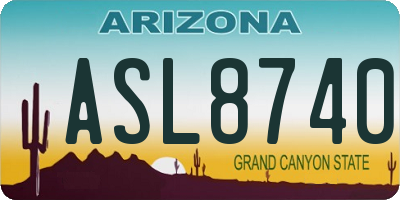 AZ license plate ASL8740