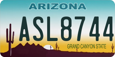 AZ license plate ASL8744